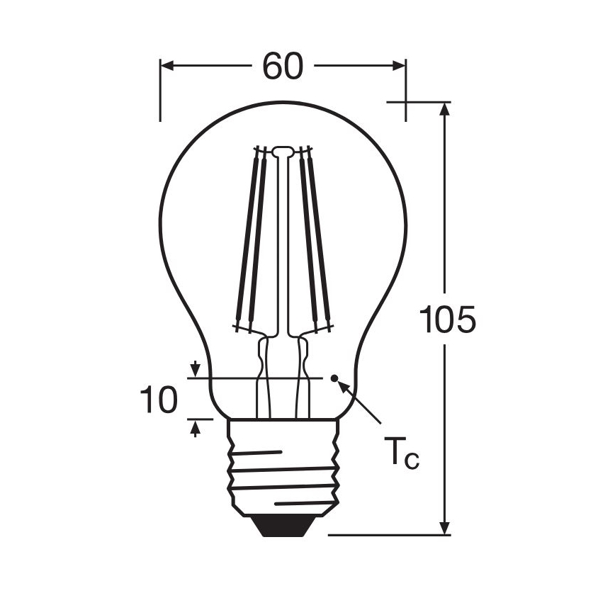LED Žárovka FILAMENT A60 E27/6,5W/230V 2700K - Osram