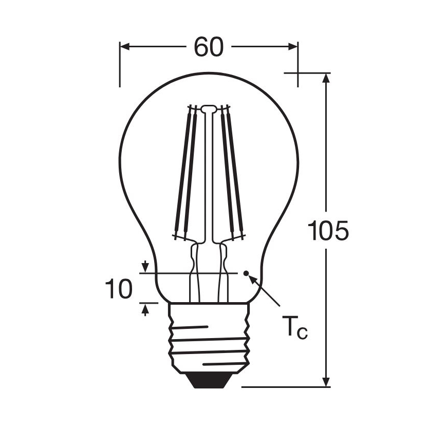 LED Žárovka FILAMENT A60 E27/6,5W/230V 4000K - Osram