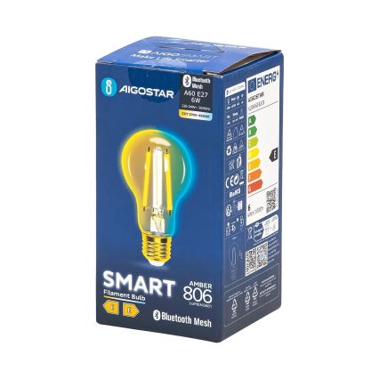 LED Stmívatelná žárovka FILAMENT MESH Smart A60 E27/6W/230V 2700-6500K - Aigostar