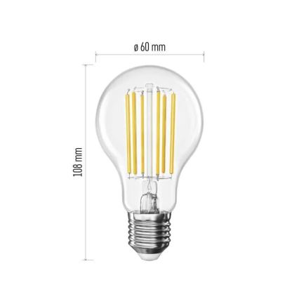 LED Žárovka FILAMENT A60 E27/7,2W/230V 2700K