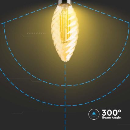 LED Žárovka FILAMENT AMBER E14/4W/230V 2200K