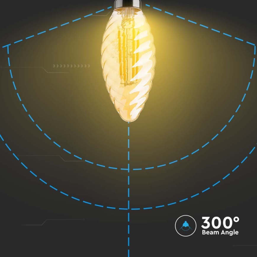 LED Žárovka FILAMENT AMBER E14/4W/230V 2200K