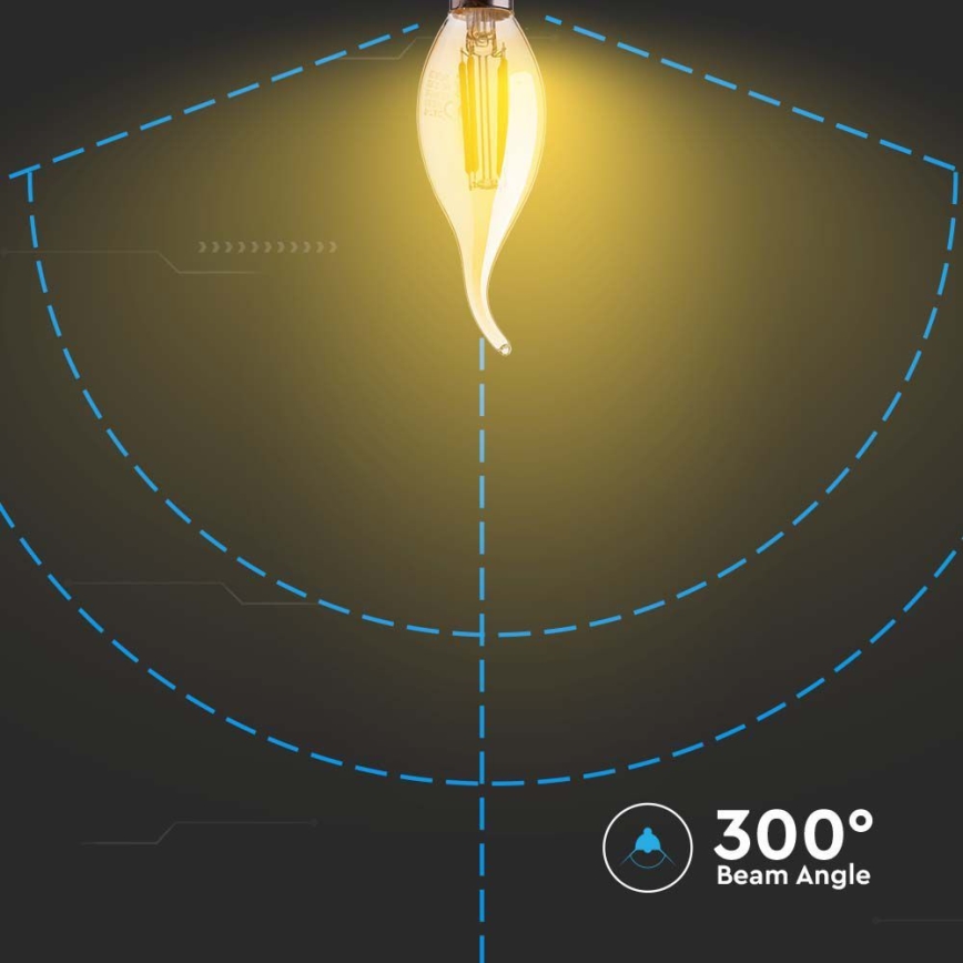 LED Žárovka FILAMENT AMBER E14/4W/230V 2200K