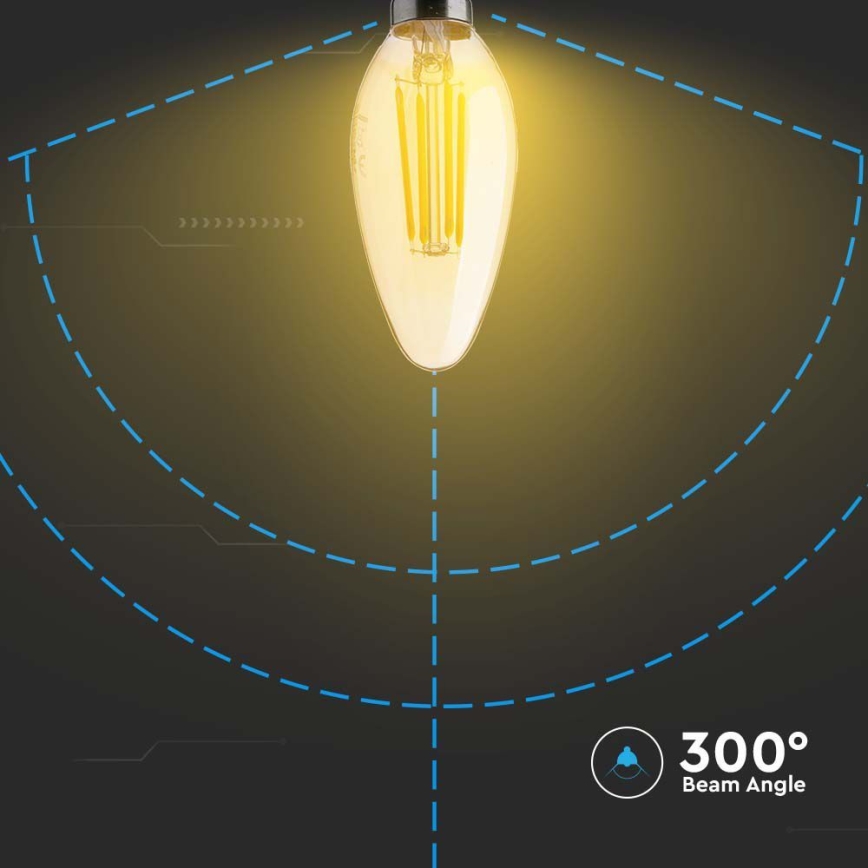 LED Žárovka FILAMENT AMBER E14/4W/230V 2200K