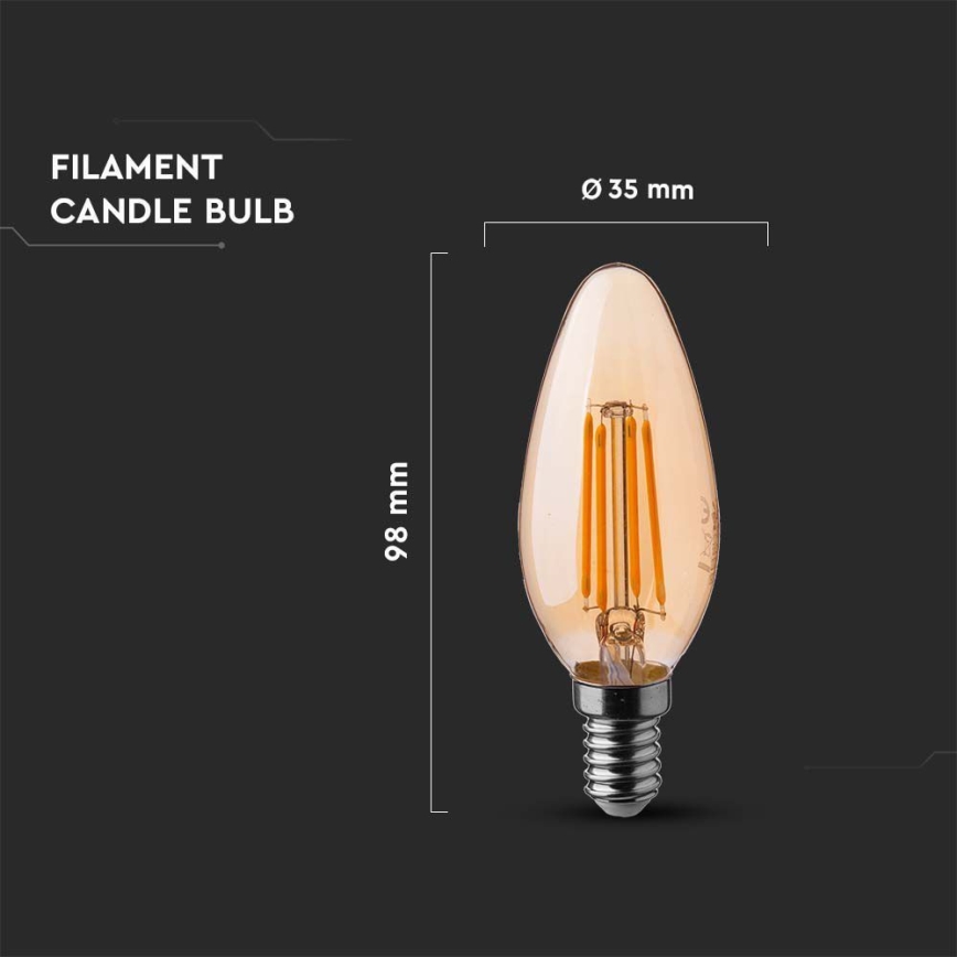LED Žárovka FILAMENT AMBER E14/4W/230V 2200K