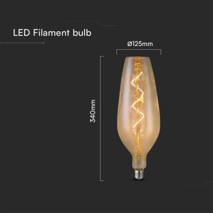 LED Žárovka FILAMENT B125 E27/4W/230V 2700K