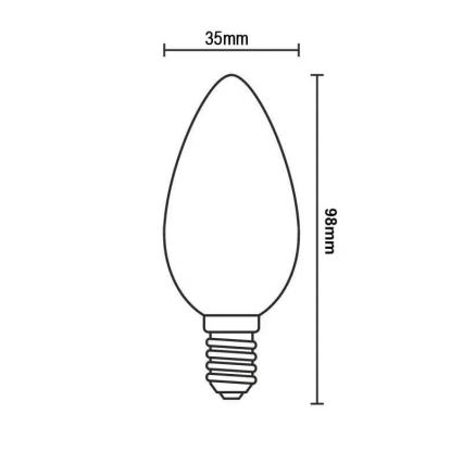 LED Žárovka BÍLÝ FILAMENT C35 E14/4,5W/230V 3000K