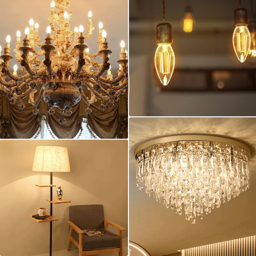 LED Žárovka FILAMENT C35 E14/8W/230V 2700K - Aigostar