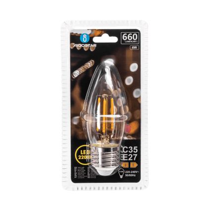 LED Žárovka FILAMENT C35 E27/6W/230V 2200K - Aigostar