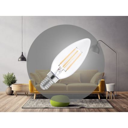 LED Žárovka FILAMENT C37 E14/6W/230V 4000K