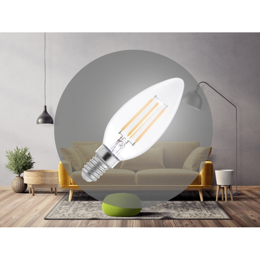LED Žárovka FILAMENT C37 E14/6W/230V 4000K