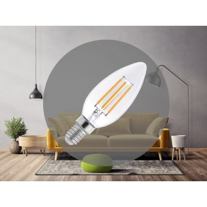 LED Žárovka FILAMENT C37 E14/6W/230V 4000K