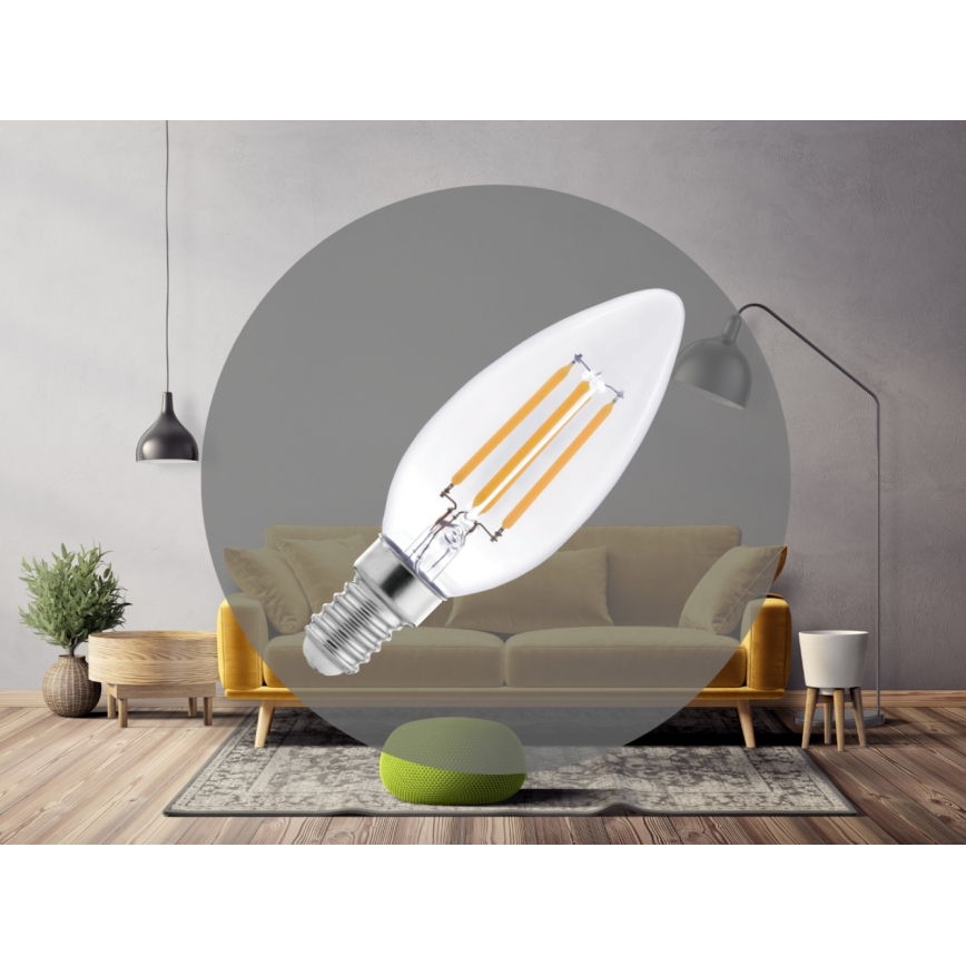 LED Žárovka FILAMENT C37 E14/6W/230V 4000K