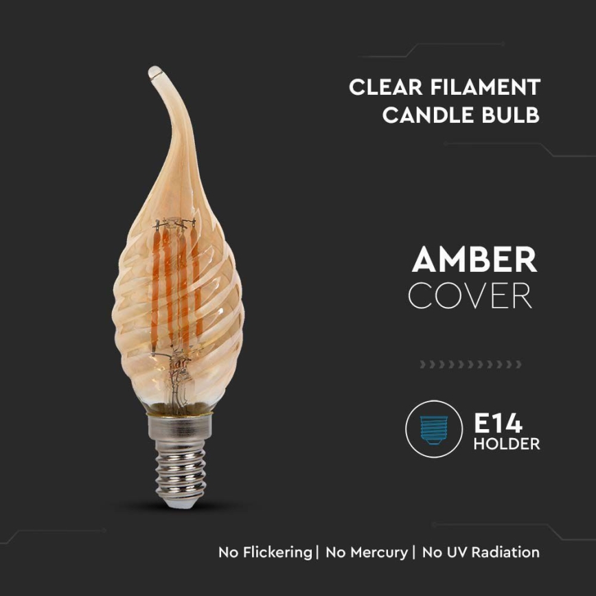 LED Žárovka FILAMENT E14/4W/230V 2200K