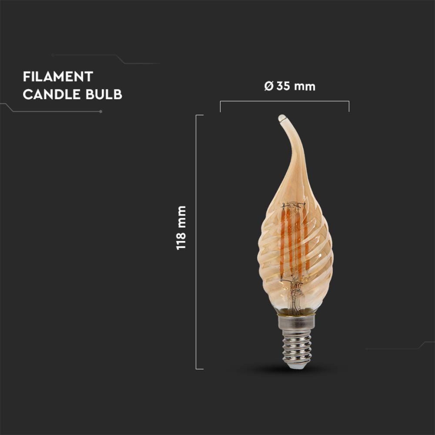 LED Žárovka FILAMENT E14/4W/230V 2200K