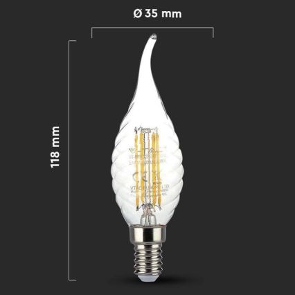 LED Žárovka FILAMENT E14/4W/230V 3000K