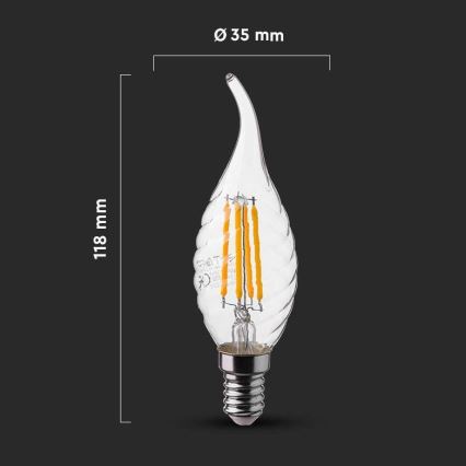 LED Žárovka FILAMENT E14/4W/230V 4000K