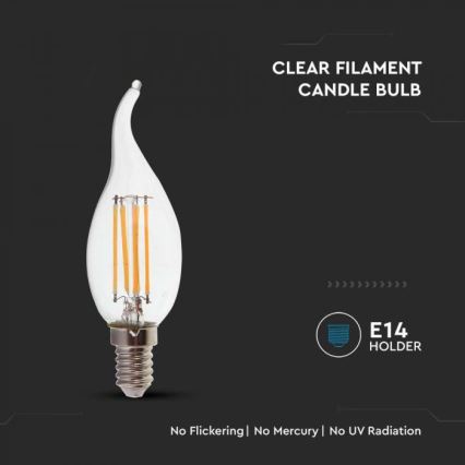 LED Žárovka FILAMENT E14/4W/230V 4000K