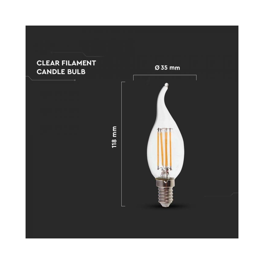 LED Žárovka FILAMENT E14/4W/230V 4000K