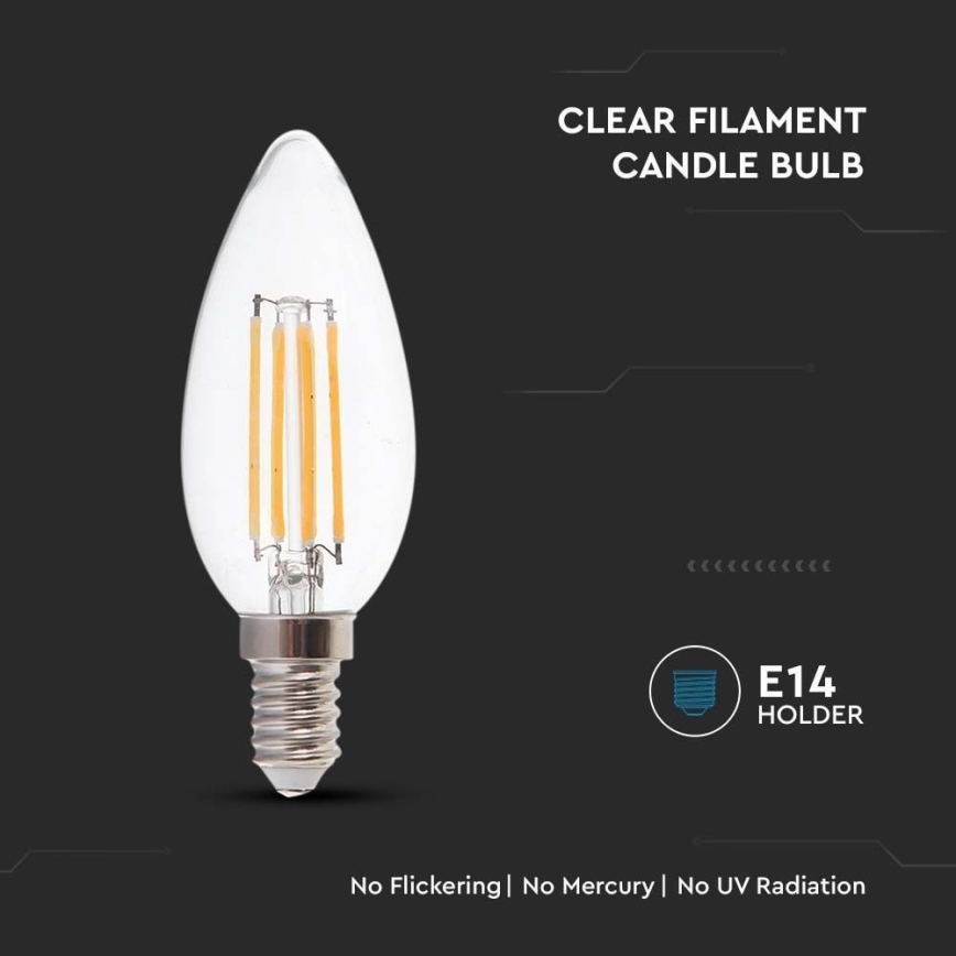 LED Žárovka FILAMENT E14/4W/230V 6500K