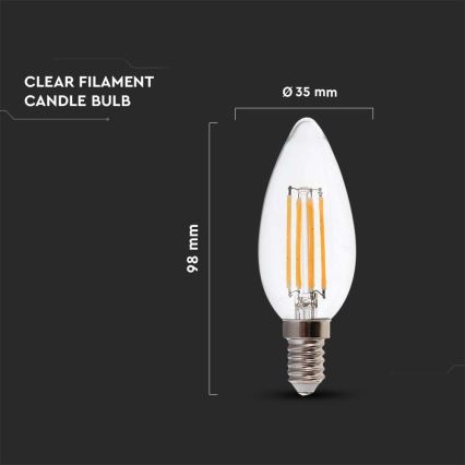 LED Žárovka FILAMENT E14/5,5W/230V 3000K