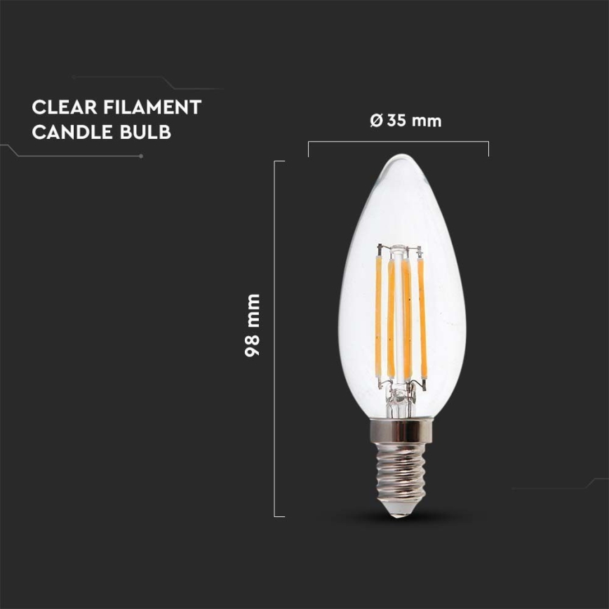 LED Žárovka FILAMENT E14/5,5W/230V 4000K