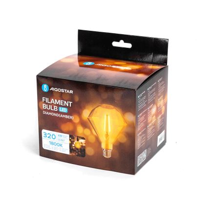 LED Žárovka FILAMENT E27/4W/230V 1800K diamant - Aigostar