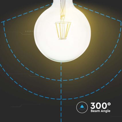 LED Žárovka FILAMENT G125 E27/10W/230V 3000K