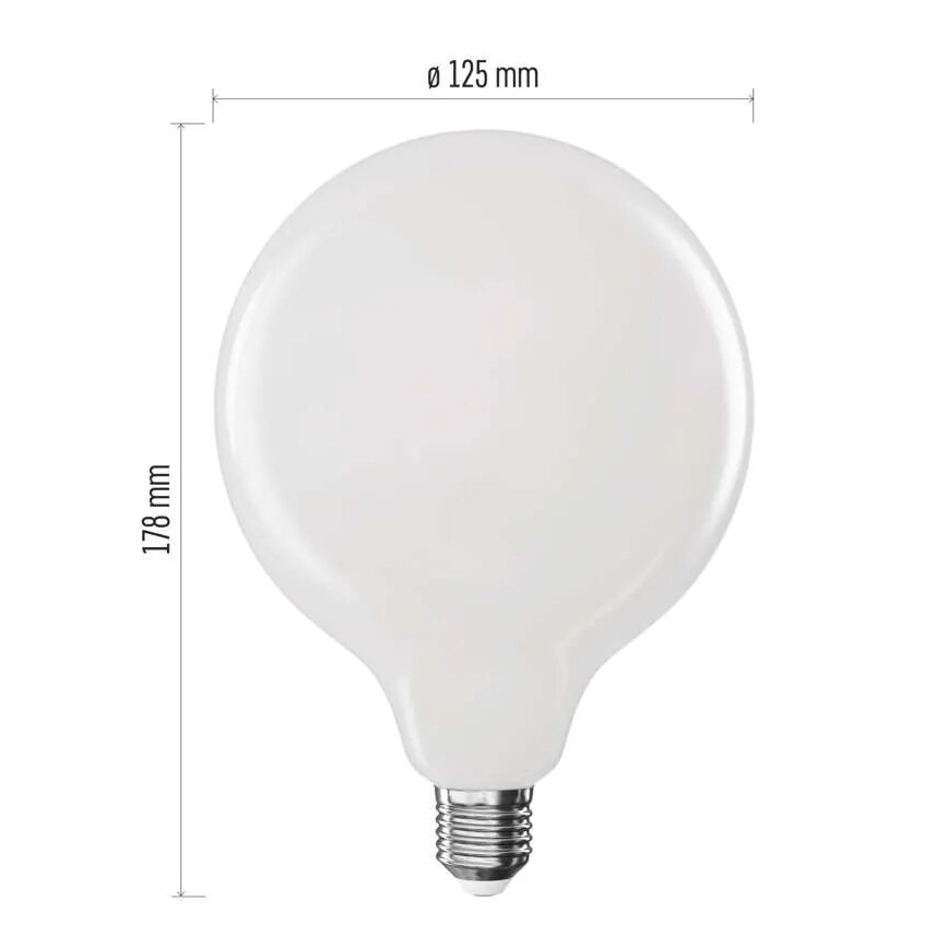 LED Žárovka FILAMENT G125 E27/18W/230V 2700K