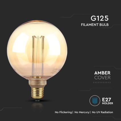 LED Žárovka FILAMENT G125 E27/4W/230V 1800K Art Edition