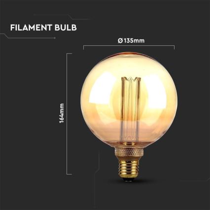 LED Žárovka FILAMENT G125 E27/4W/230V 1800K Art Edition