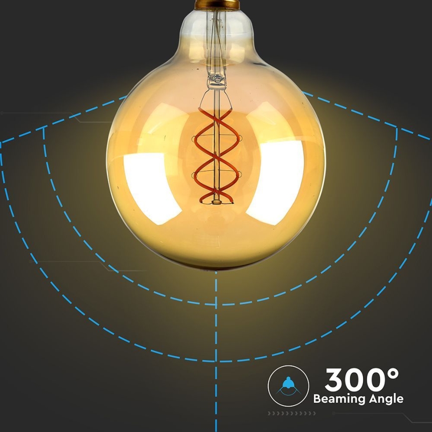LED Žárovka FILAMENT G125 E27/5W/230V 1800K