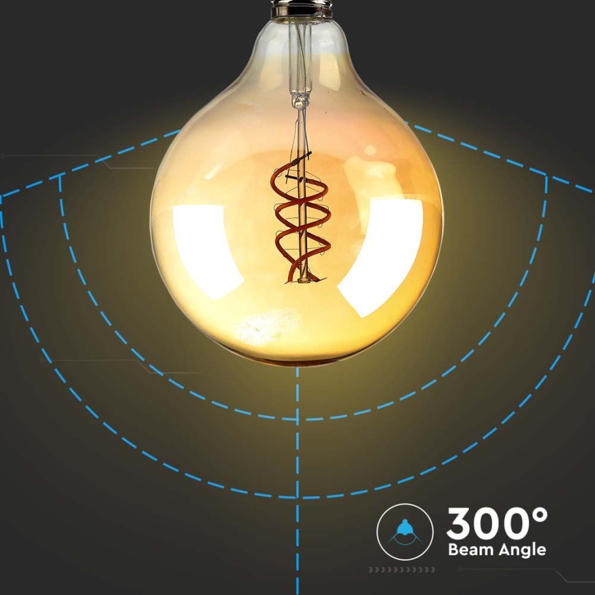 LED Žárovka FILAMENT G125 E27/6W/230V 1800K