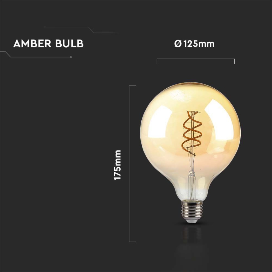 LED Žárovka FILAMENT G125 E27/6W/230V 1800K