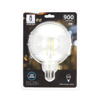 LED Žárovka FILAMENT G125 E27/8W/230V 6500K - Aigostar