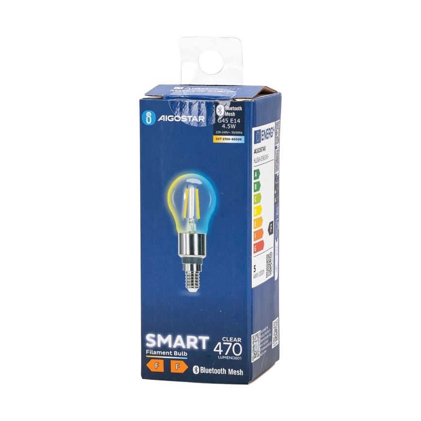 LED Stmívatelná žárovka FILAMENT MESH Smart G45 E14/4,5W/230V 2700-6500K - Aigostar