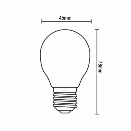 LED Žárovka FILAMENT G45 E14/4W/230V 3000K