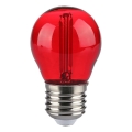 LED Žárovka FILAMENT G45 E27/2W/230V červená