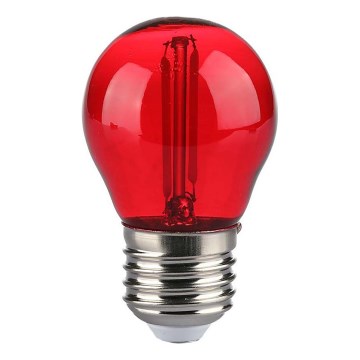 LED Žárovka FILAMENT G45 E27/2W/230V červená