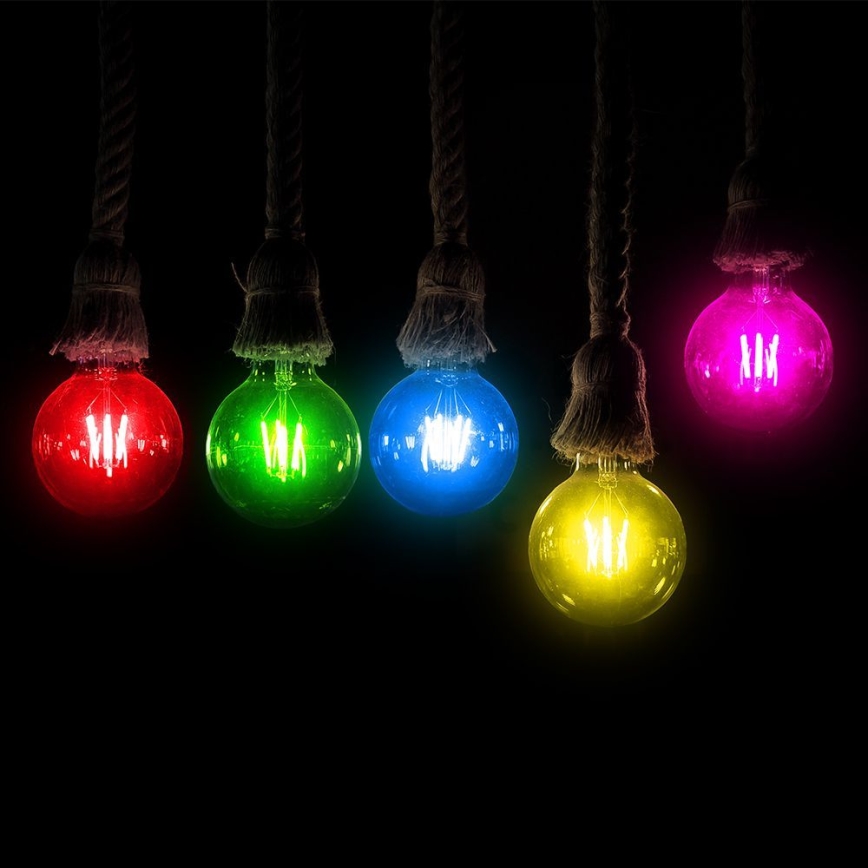 LED Žárovka FILAMENT G45 E27/2W/230V modrá