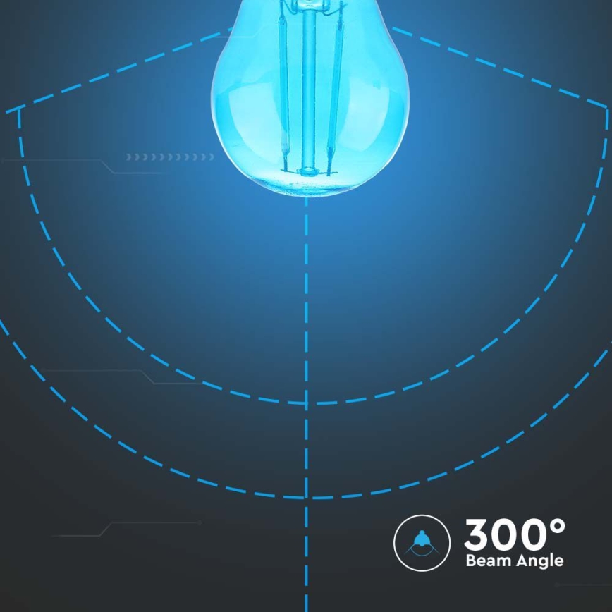LED Žárovka FILAMENT G45 E27/2W/230V modrá