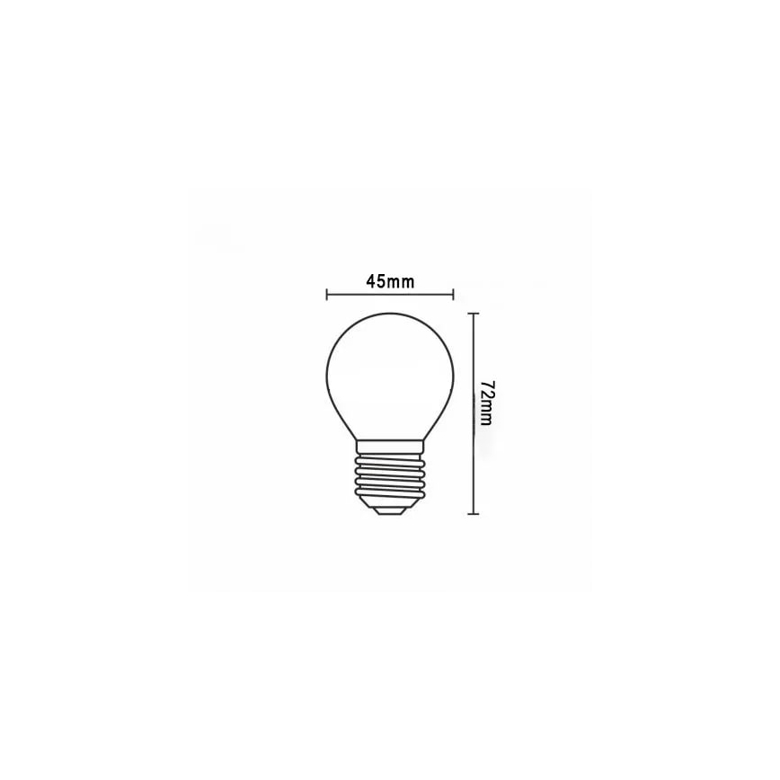 LED Žárovka FILAMENT G45 E27/6W/230V 4000K