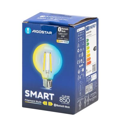 LED Žárovka FILAMENT G80 E27/6W/230V 2700-6500K - Aigostar