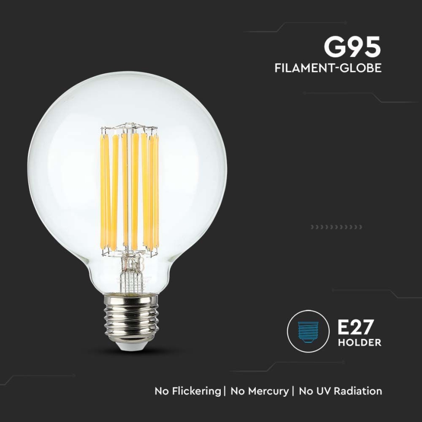 LED Žárovka FILAMENT G95 E27/6W/230V 3000K