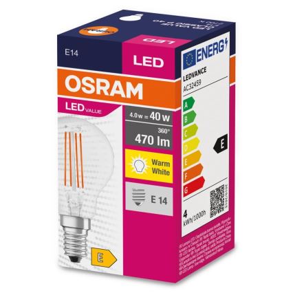 LED Žárovka FILAMENT P40 E14/4W/230V 2700K - Osram