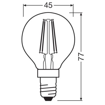 LED Žárovka FILAMENT P40 E14/4W/230V 2700K - Osram