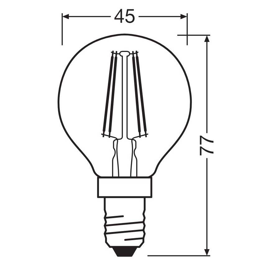 LED Žárovka FILAMENT P40 E14/4W/230V 2700K - Osram