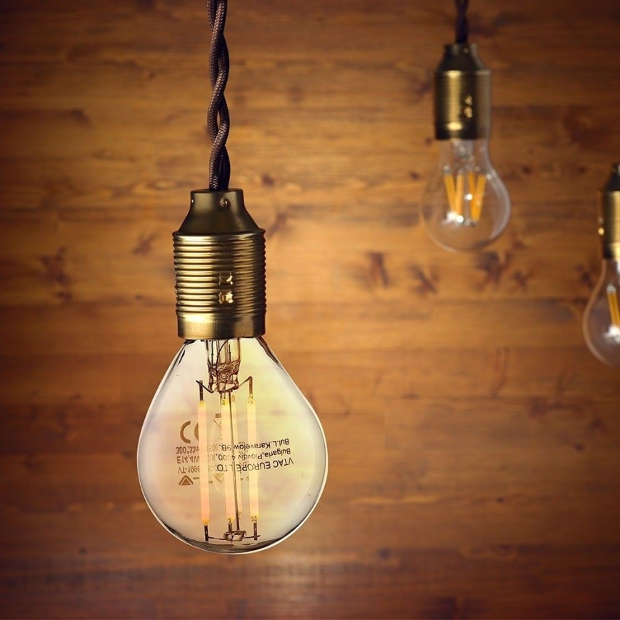 LED Žárovka FILAMENT P45 E14/6W/230V 2700K