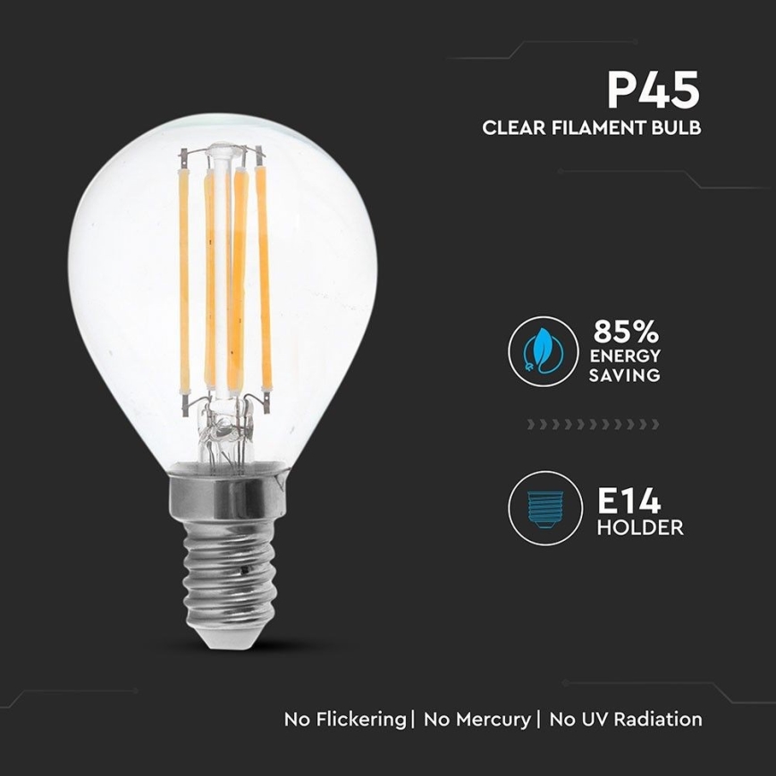 LED Žárovka FILAMENT P45 E14/6W/230V 2700K