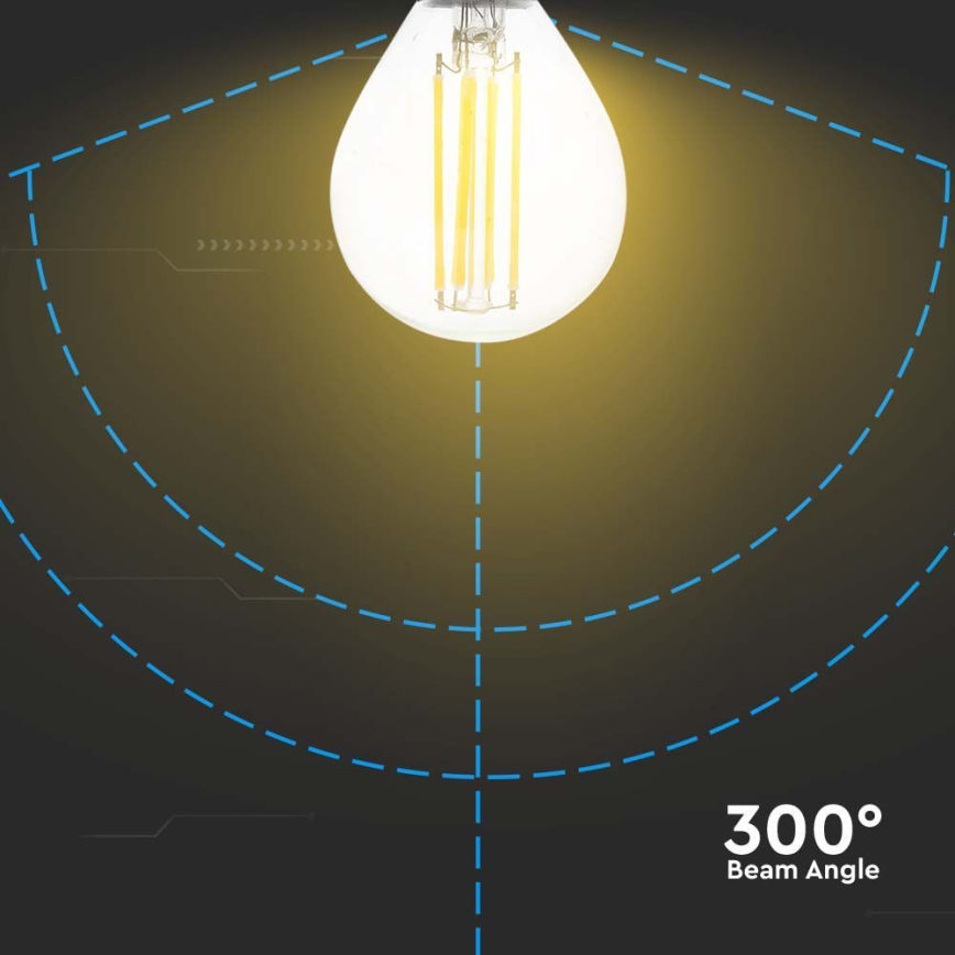 LED Žárovka FILAMENT P45 E14/6W/230V 6500K
